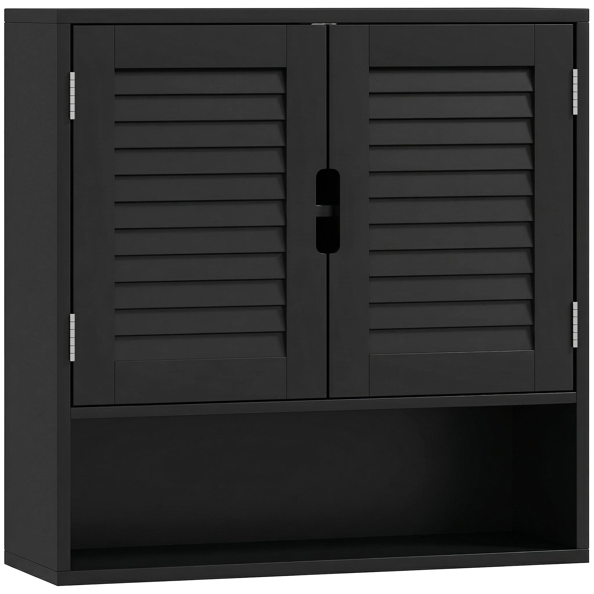 HOMCOM Bathroom Cabinet, Wall Mounted Storage Cabinet with Adjustable Shelves, 60 x 20 x 60 cm, Black 