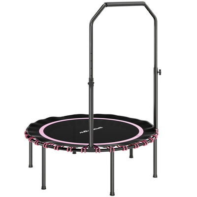 SPORTNOW 40" Foldable Fitness Trampoline Rebounder with Handle, Pink 