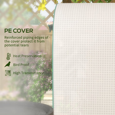 Outsunny 4 Tier Mini Greenhouse for Outdoor, Portable Gardening Plant Green House with Storage Shelf, Roll-Up Zipped Door, Metal Frame and PE Cover, 80 x 49 x 160cm, White 