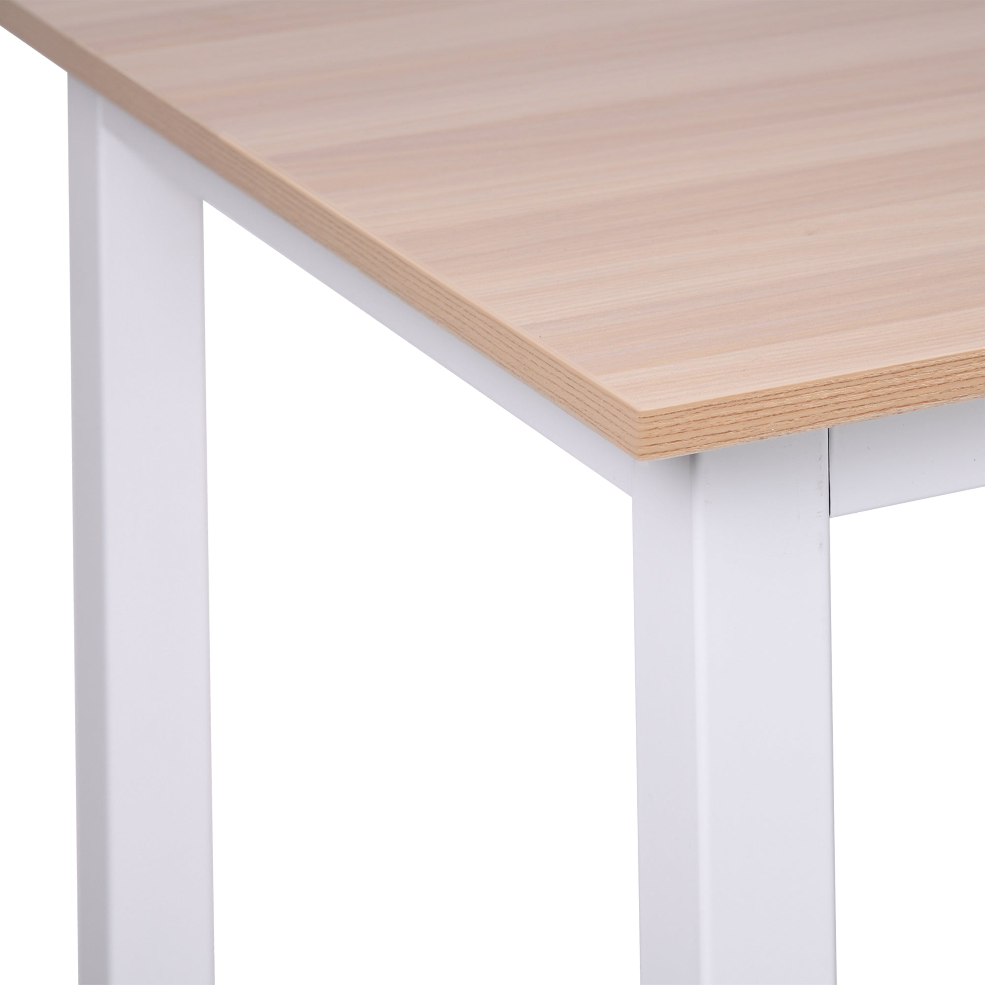 HOMCOM Computer Desk, Writing Table, 120 x 60 x 76cm Workstation for Home Office, Study with Metal Frame, Simple Assembly, White 