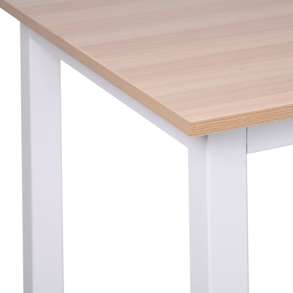 HOMCOM Computer Desk, Writing Table, 120 x 60 x 76cm Workstation for Home Office, Study with Metal Frame, Simple Assembly, White 