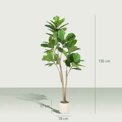 HOMCOM 150cm Artificial Ficus Tree - Green 