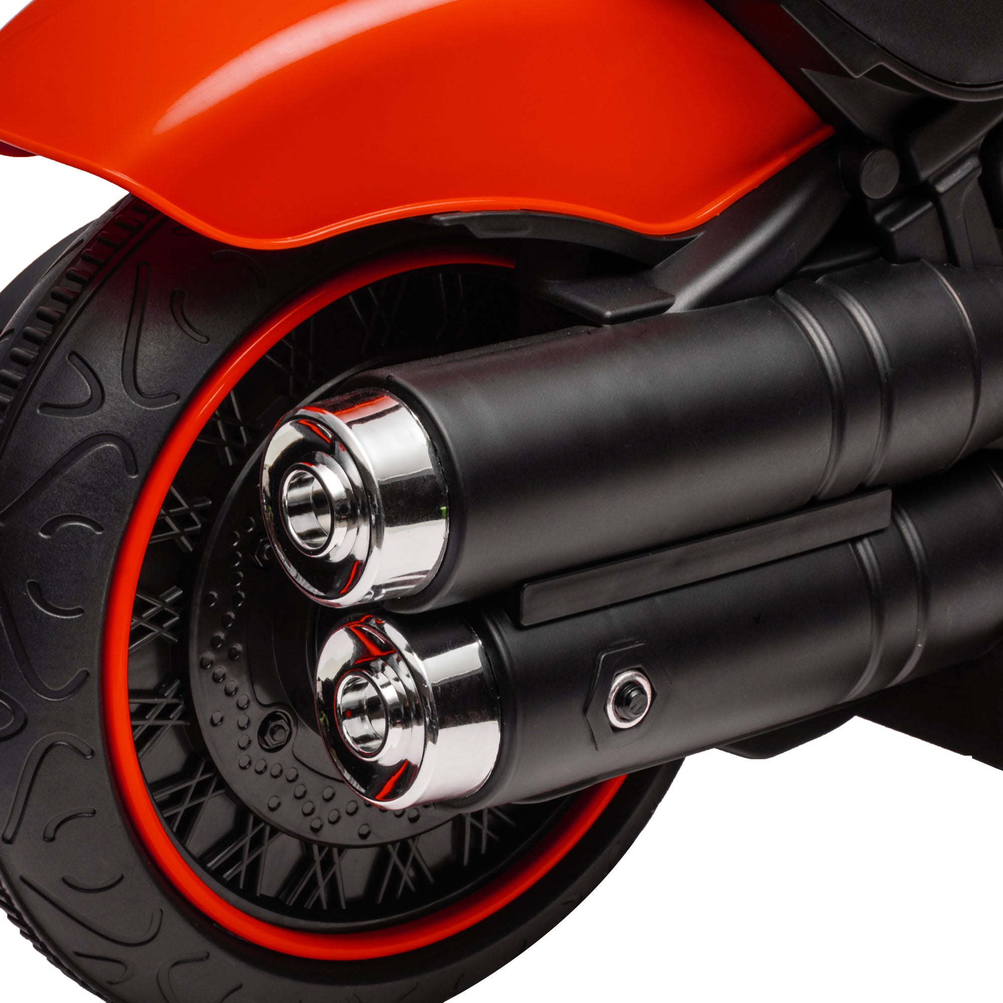 HOMCOM 6v Electric Motorbike with Training Wheels, One-Button Start - Red 