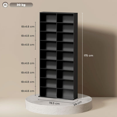 HOMCOM 640 CD Storage Tower - Black 
