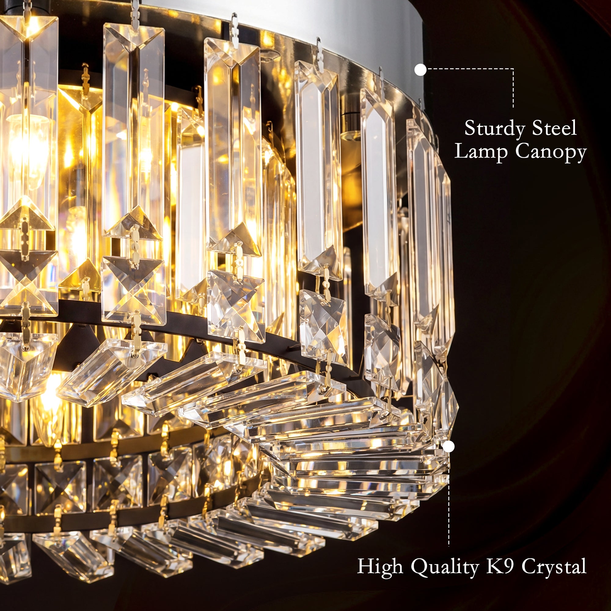 HOMCOM Crystal Chandeliers with 160 Crystal Pendants, 6-Light Ceiling Light for Living Room, Bedroom Dining Room, Silver Tone 