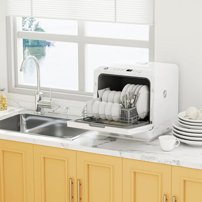 HOMCOM Multi-Program 6L Tabletop Dishwasher 