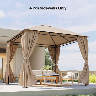 Outsunny 4 Pack Replacement Gazebo Curtains Privacy Panel for Most 3 x 3 m Gazebo, Outdoor Shelter Sidewalls, Khaki 