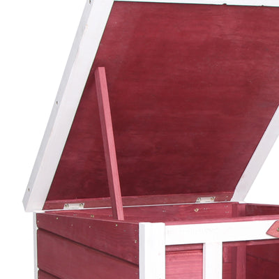 PawHut Wooden Rabbit Hutch 51 x 42 x 43 cm, Red 