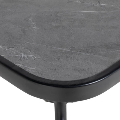 Outsunny Square Outdoor Table, Patio Bistro Coffee Table with Faux-marbled Top and 42mm Umbrella Hole for Garden 