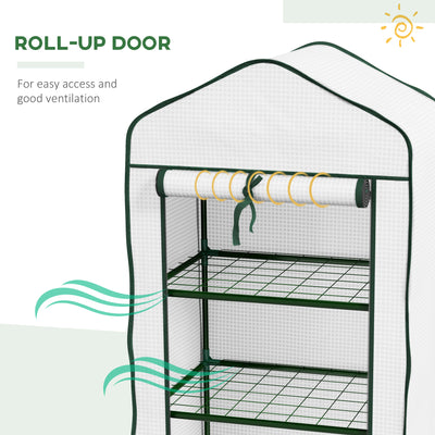 Outsunny Three-Tier Mini Greenhouse - White 