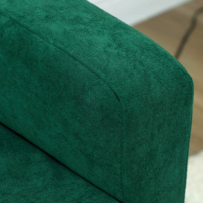 HOMCOM Two-Seater Velvet-Feel Sofa - Green 