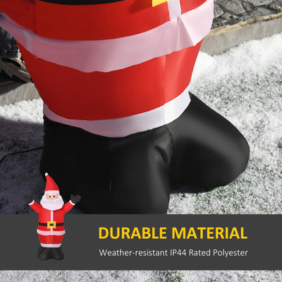 HOMCOM 4ft Inflatable Christmas Santa Claus Xmas Decoration 1 LED Holiday Air Blown Yard Outdoor Décor 
