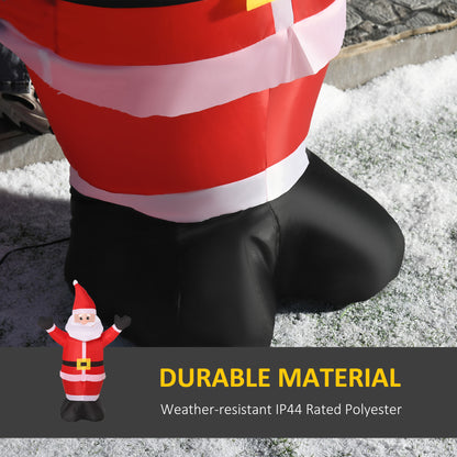 HOMCOM 4ft Inflatable Christmas Santa Claus Xmas Decoration 1 LED Holiday Air Blown Yard Outdoor Décor 