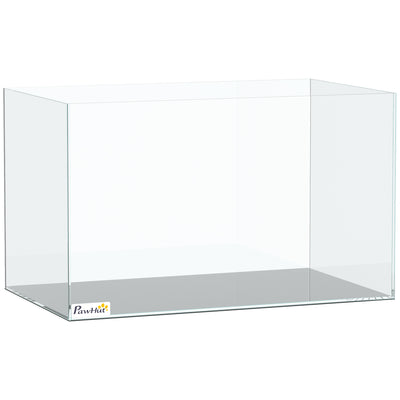 PawHut Fish Tank Bare Glass for DIY Glass Aquarium with Protective Base Mat 43L Transparent for Fish Shrimps