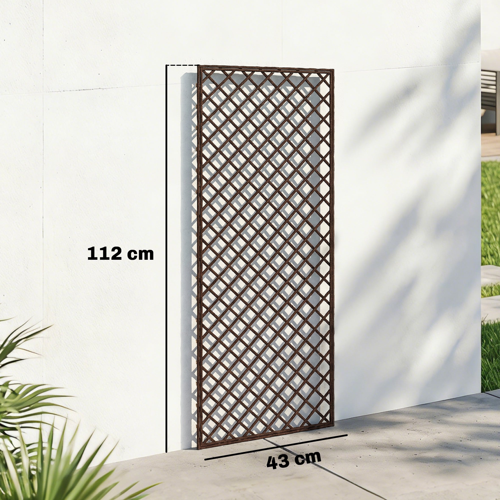Outsunny Garden Trellis, Decorative Trellis Panels for Climbing Outdoor Plants, Natural Wood Finish 