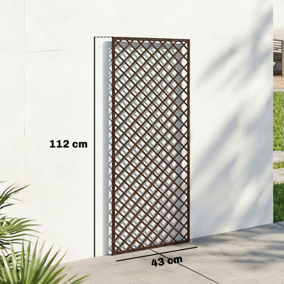 Outsunny Garden Trellis, Decorative Trellis Panels for Climbing Outdoor Plants, Natural Wood Finish 