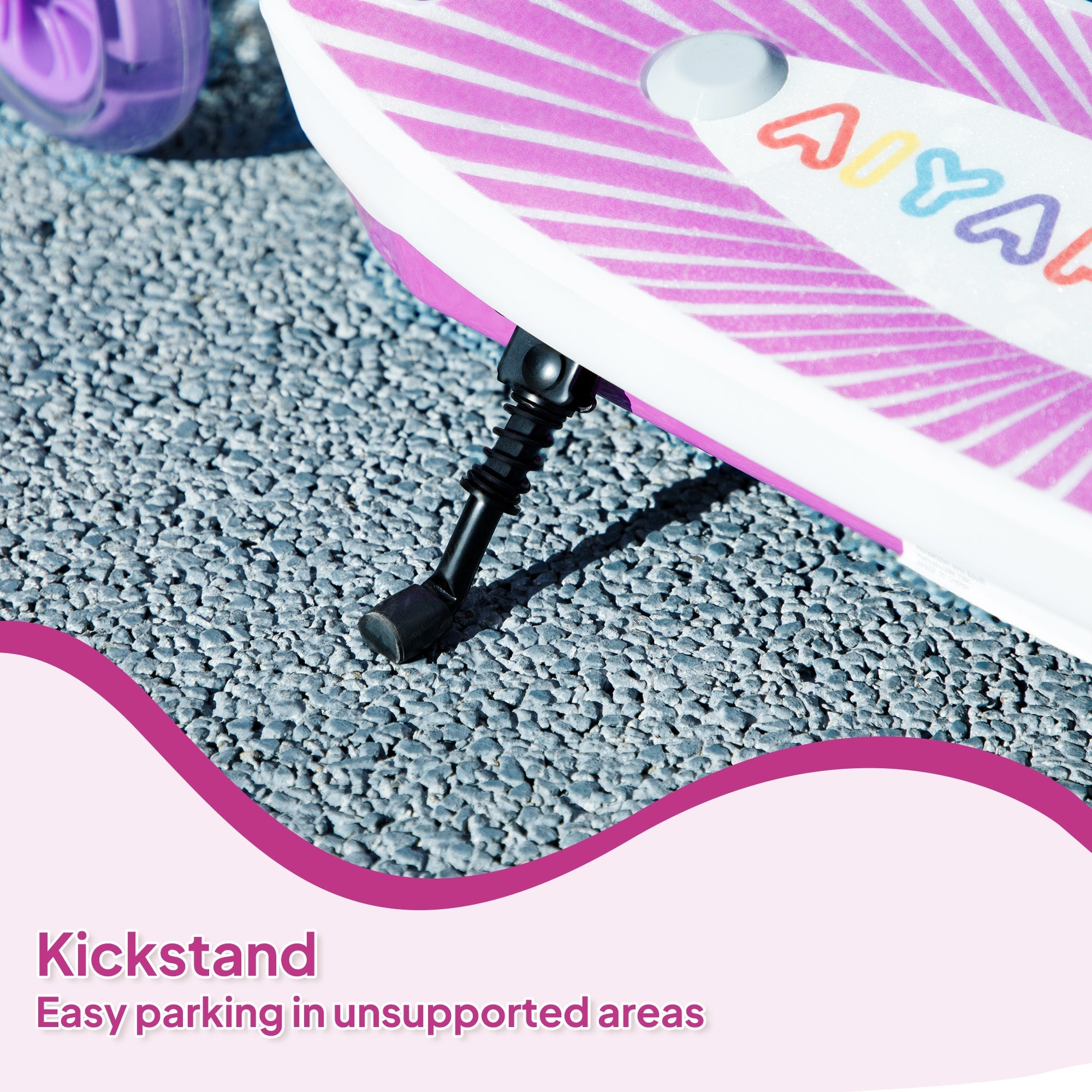 AIYAPLAY Electric Scooter for Kids Ages 4-7, with Auxiliary Rear Wheels, Flashing LED Light and Electric Brake, Kids Electric Scooter for Boys Girls, 6 KM/H & 8 KM, Purple 