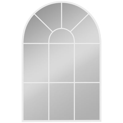 HOMCOM 90 X 61cm Arched Grid Mirror - White 