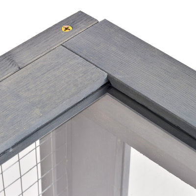 PawHut Tortoise House, Small Reptile Wooden House, with Mesh Roofs, Side Panels, for Turtles, Lizards, Geckos and Snakes 