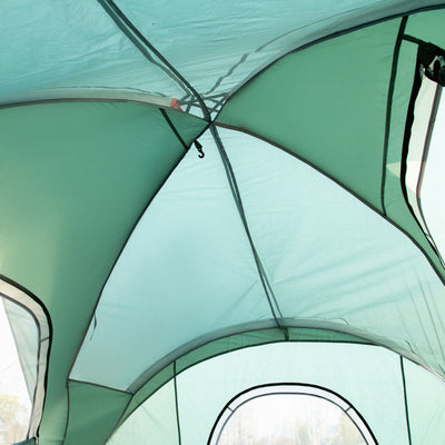Outsunny 5-6 Man Dome Camping Tent Hiking Shelter UV Protection 3000mm Water Resistant Tunnel Tent - Dark Green 
