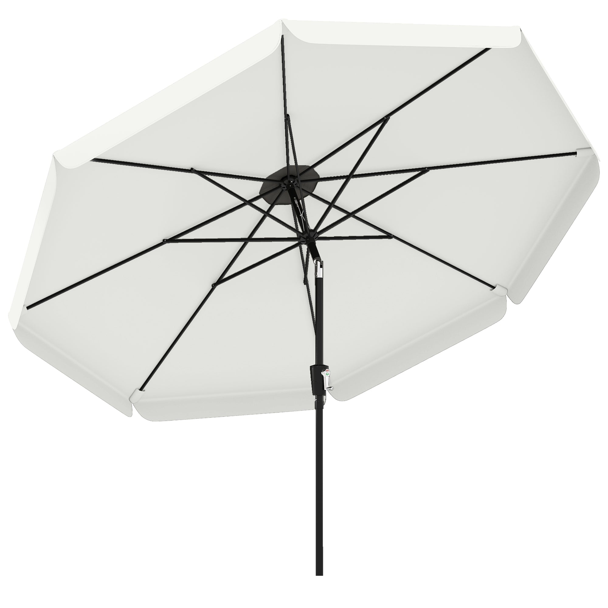 Outsunny 3 m Garden Parasol with Tilt Mechanism & Crank Handle, UPF 30+ Patio Umbrella Outdoor Table Umbrella, Cream White 