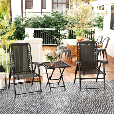 Outsunny Three-Piece Garden Table and Chair Set - Black 