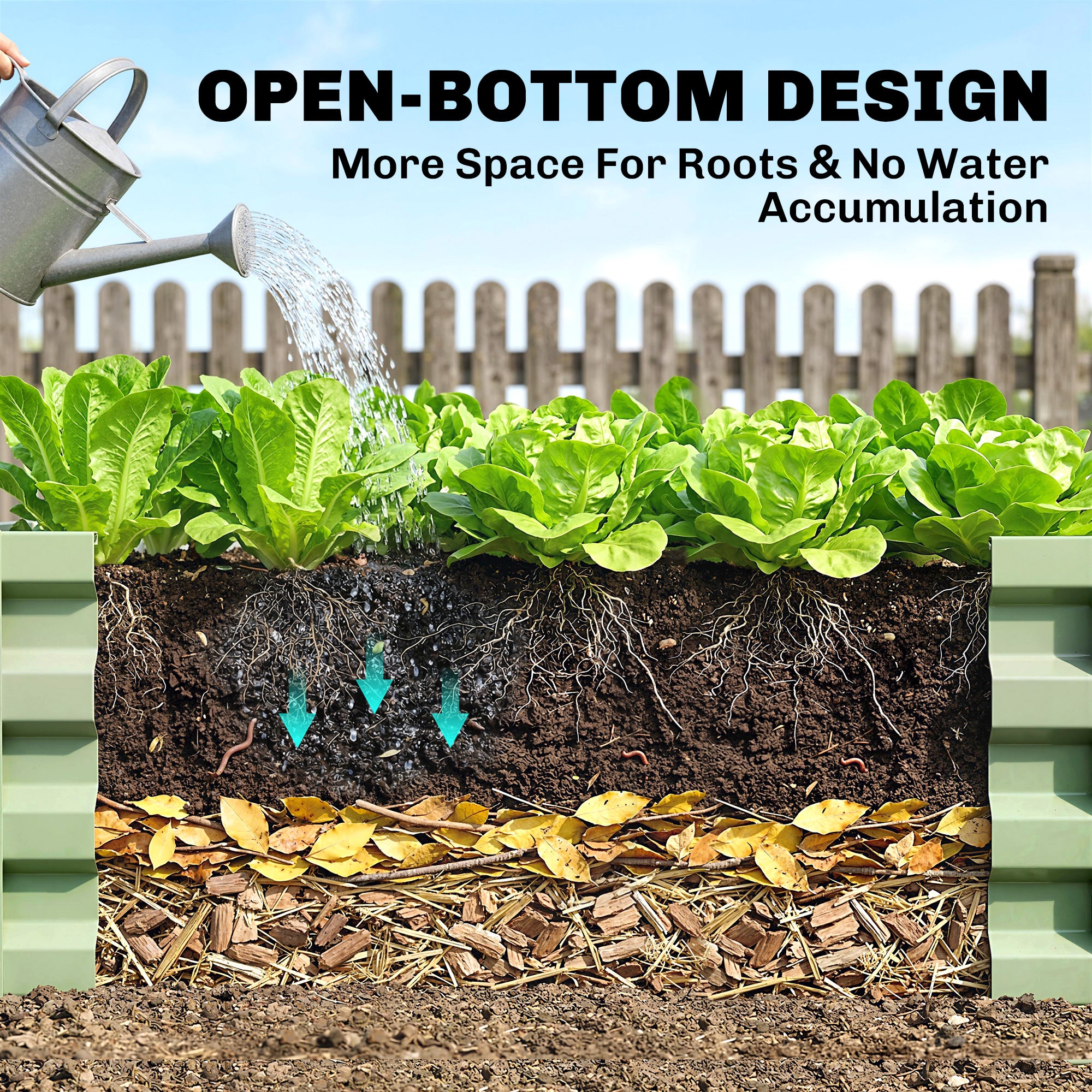Outsunny Raised Beds for Garden, Galvanised Outdoor Planters, for Herbs and Vegetables, Use for Patio, Garden, Balcony 