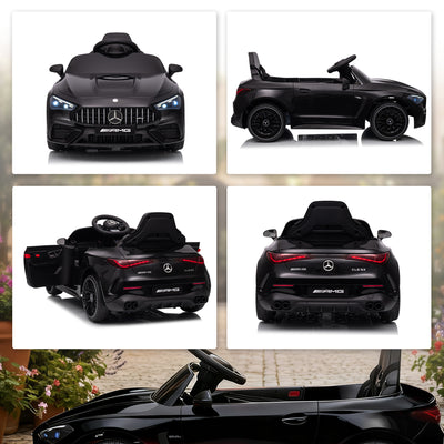 AIYAPLAY Licensed Mercedes AMG Kids Electric Car, 12V Ride On Car with Dual Motors, Remote Control for 3-6 Years, Black 