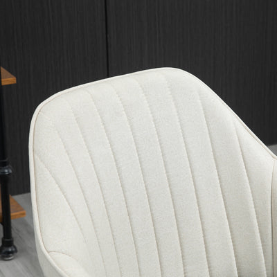 Vinsetto Home Office Chair Comfortable Computer Desk Chair Swivel Task Chair with Golden Base, Vanity Chair for Teens Adults Bedroom, Beige 