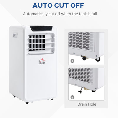 HOMCOM 10000 BTU Air Conditioning Unit, 3-in-1 Portable Air Conditioner, Dehumidifier, Cooling Fan with Remote Control, LED Display, 2 Speeds, 24H Timer, Window Venting Kit, 18m\'c2\'b2 