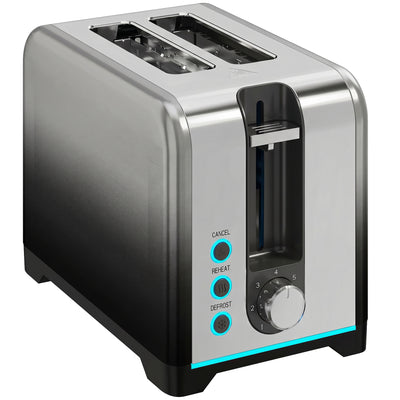 HOMCOM 2 Slice Toaster with 7 Browning Levels, Reheat, Defrost and Cancel Functions
