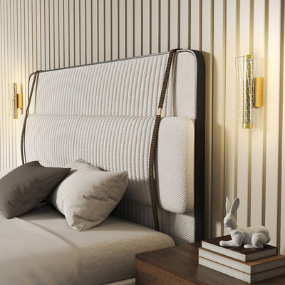 HOMCOM Led Wall Lamp 2 Pack, 9W Modern Indoor Geometric Mesh Wall Light, Colour Temperature Adjustable 3000K/4000K/6500K for Bedroom, Living Room, Hallway, Stairs, Gold Tone 