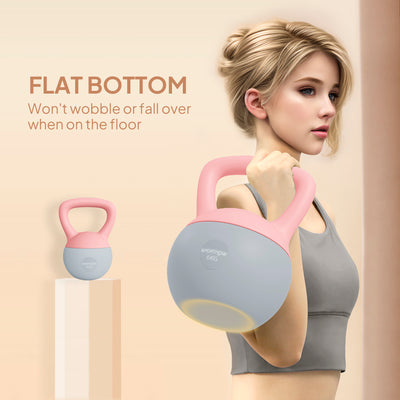 SPORTNOW 6KG Soft Kettlebell, Kettlebell with Non-Slip Handle for Home Gym, Weight Lifting, Strength Training, Pink/Grey 