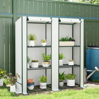 Outsunny Three-Tier Mini Greenhouse - White 