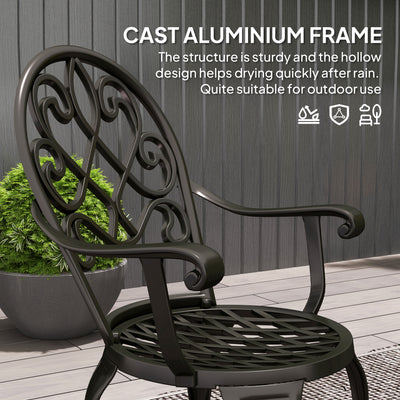 Outsunny Three-Piece Elegant Aluminium Garden Set - Black 