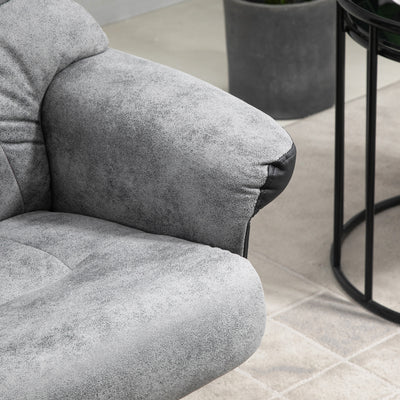 HOMCOM Fabric Recliner Sofa Armchair with footstool Swivel Sofa Grey 