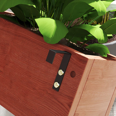 Outsunny Wall-mounted Wooden Garden Planters with Trellis, Drainage Holes and 3 Planter Boxes for Patio, Brown 