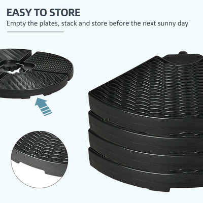 Outsunny 52kg Four-Piece Fillable Cantilever Parasol Weight Set 