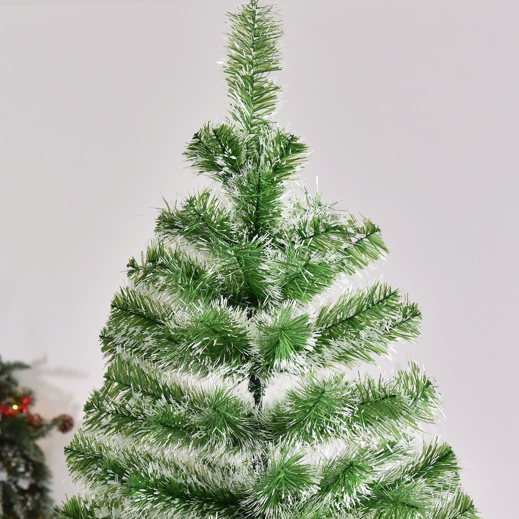 HOMCOM 7FT Indoor Christmas Tree Artificial Decoration Xmas Gift with Metal Stand Branch Tips 
