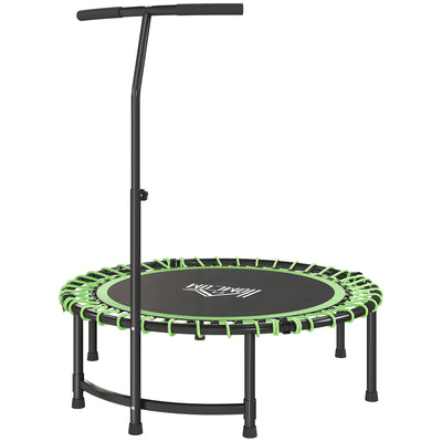 HOMCOM Mini Round Steel Frame Trampoline w/ Adjustable Handle, Green 