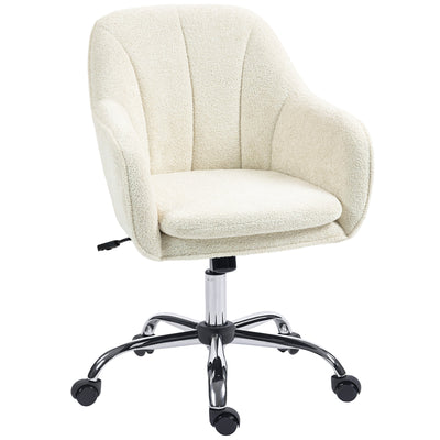 HOMCOM Velvet-Feel Office Chair - Beige 