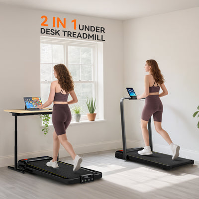 SPORTNOW Folding Treadmill Walking Pad, 2HP Portable Under Desk Treadmill with Handle, Running Jogging Walking Machine 