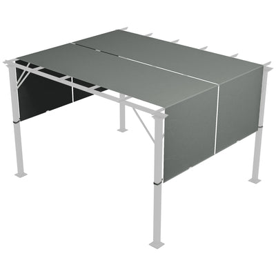 Outsunny 2 Pcs UV Protection Pergola Replacement Canopy, Pergola Shade Cover, Easy to Install, for 3 x 3(m) Pergola, Dark Grey 