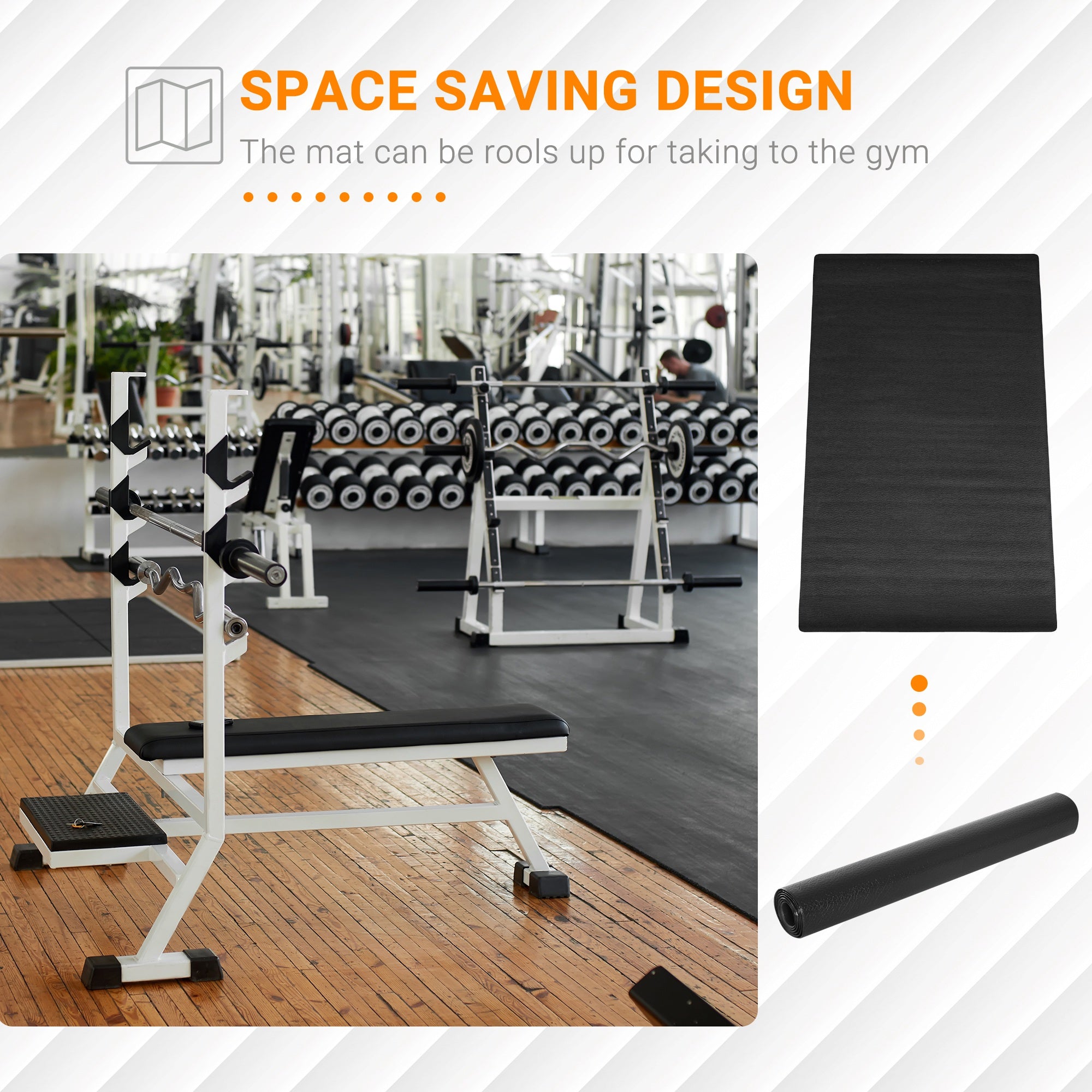 HOMCOM Multi-purpose Exercise Equipment Mat Non-slip Floor Protector Gym Fitness Training Workout Mat, 200 x 100cm 
