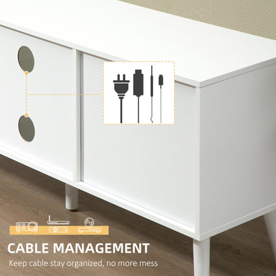 HOMCOM TV Cabinet Stand Unit for TVs up to 50'' with Foldable Drawers, Entertainment Centre for Living Room White 