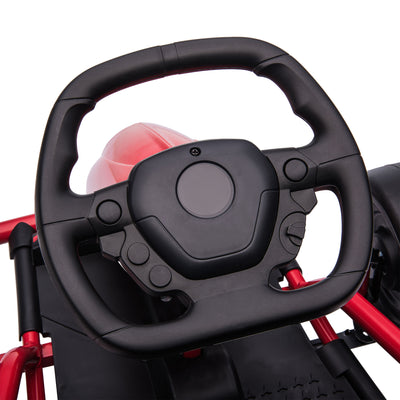 HOMCOM 24V Electric Go Kart for Kids, Drift Ride-On Racing Go Kart with 2 Speeds, for Boys Girls Aged 8-12 Years Old, Red 
