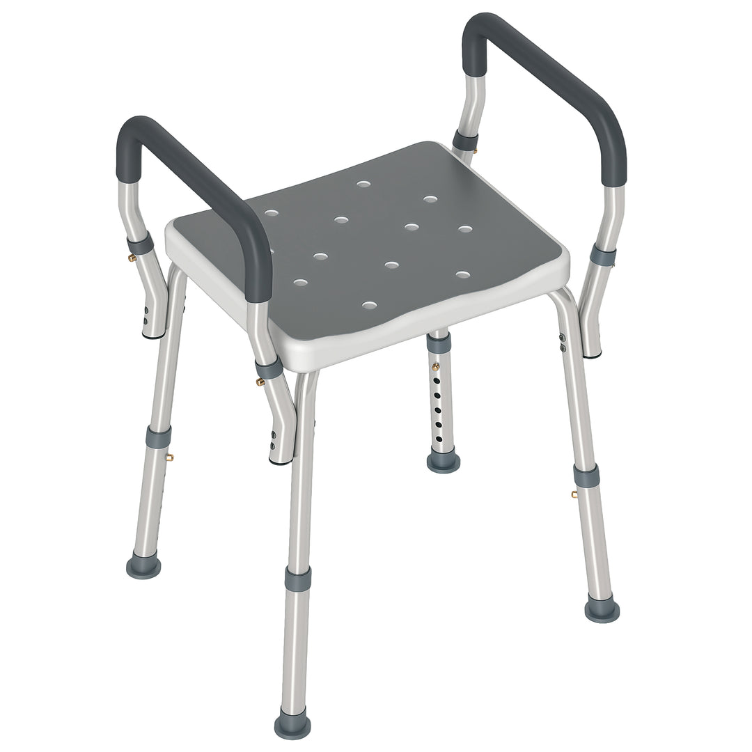 HOMCOM 57-69cm Aluminium Frame Bath Seat - Grey