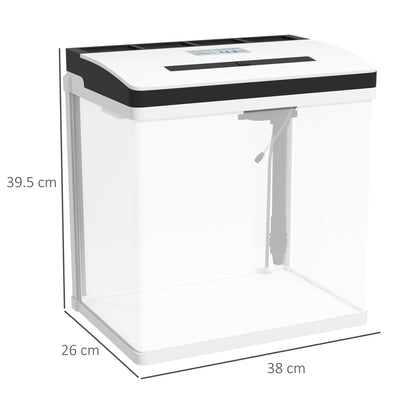 PawHut 28L Glass Aquarium Fish Tank with Filter, LED Lighting, for Betta, Guppy, Mini Parrot Fish, Shrimp, 38 x 26 x 39.5cm 