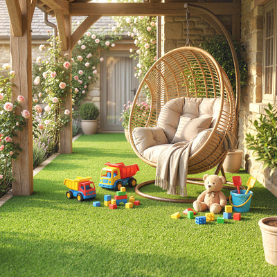 Outsunny Artificial Grass Turf Low Maintenance Realistic Lawn Pet Turf with Drain Holes for Garden 1m x 4m Green 