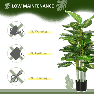 HOMCOM Artificial Evergreen Tree Fake Decorative Plant in Nursery Pot for Indoor Outdoor Decor, 120cm 